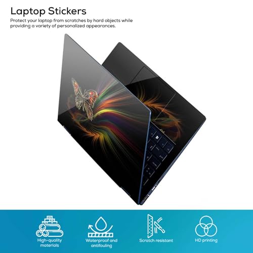 Image of Galaxsia Butterfly D6 Full Body Vinyl Laptop Skin /Sticker /Cover Upto 15.6 Inches Laptops Laminated-Removable-HD Quality Compatible for Hp-Dell-Sony-Lenovo-Asus etc.(15x10 Inches)