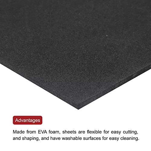 Image of uxcell EVA Foam Sheets Black 38.9 Inch x 13.9 Inch 1mm Thickness for Crafts DIY