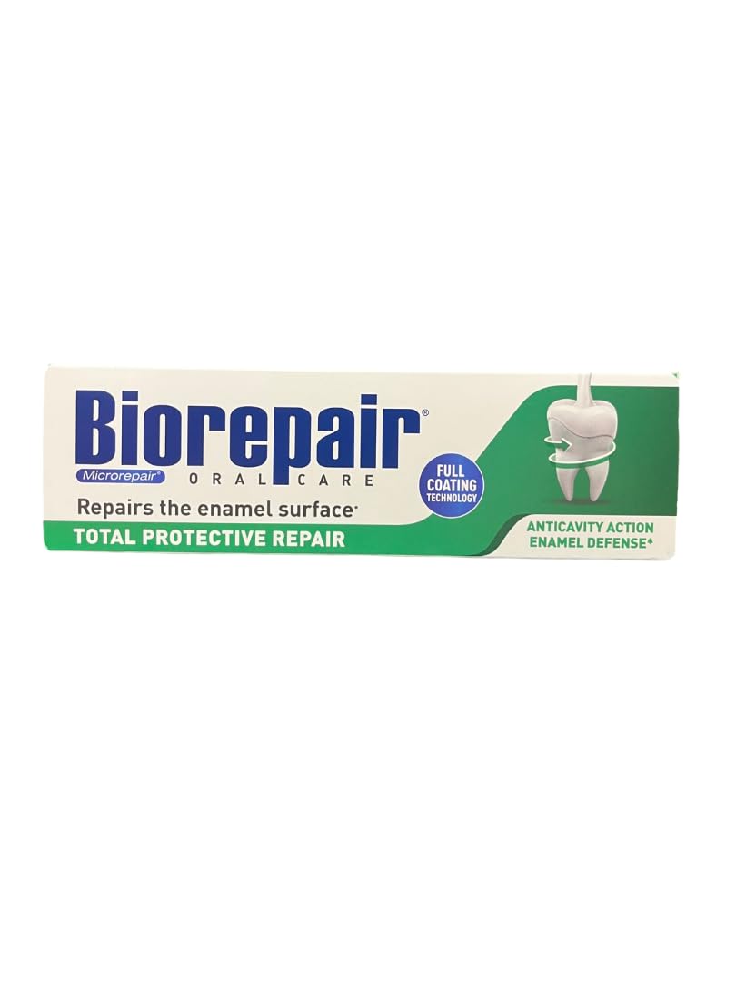 Biorepair Total Protection Toothpaste 75ml (Pack of Two) Protect Enamel & Repair from Acid Erosion and Plaque Safe for Whole Family