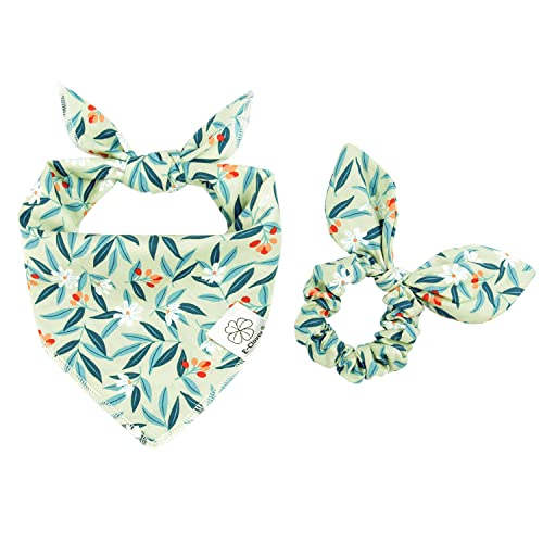 E-Clover Green Bandana and Scrunchie Set