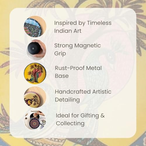 Image of RITUALISTIC Pushpam Metal Fridge Magnet |Freeze Magnet Set | Gift Items for Women and Men | Diwali and Home Decor Gift Items | Fridge Magnets Refrigerator Stylish | Perfect Souvenir Gift | Set of 3