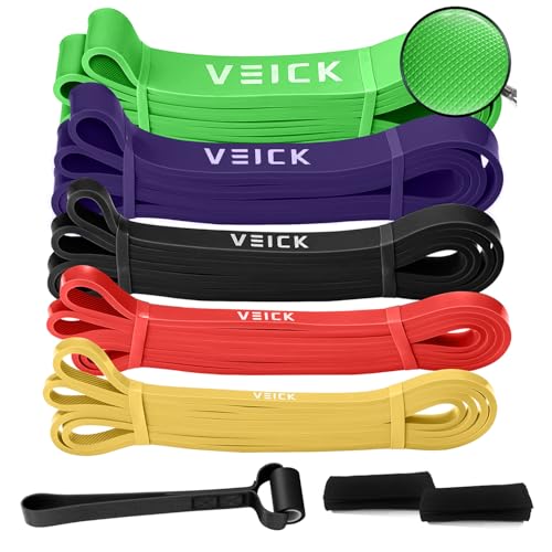 Image of VEICK Pull Up Resistance Bands Set, Heavy Stretch Workout Bands, Fitness Assistance Bands for Men Women, Portable Exercise Equipment for Home Gym Office Travel