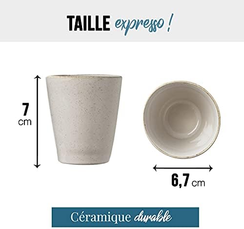 Origeens Espresso Cup Set I 4 x Ceramic Espresso Cups Handmade in Portugal I Coffee Cup 120 ml x 4 I Original Gift Idea