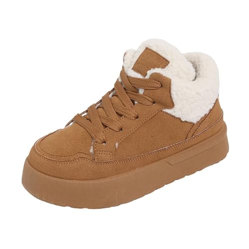 Women's Faux Fur Snow Boots Ankle Winter Shoes - Plush Warm Y2K Aesthetic Cute Fuzzy 1.5-inch Platform