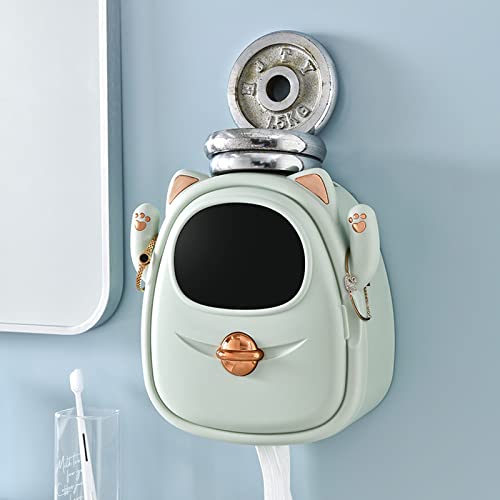 Sempoda Cute Toilet Paper Holder, Wall-Mounted Adhesive Toilet Paper Box Dispenser, Toilet Paper Roll Holder With Storage & Phone Shelf, Waterproof Paper Towel Dispenser Tissue Box For Bathroom #TOP6
