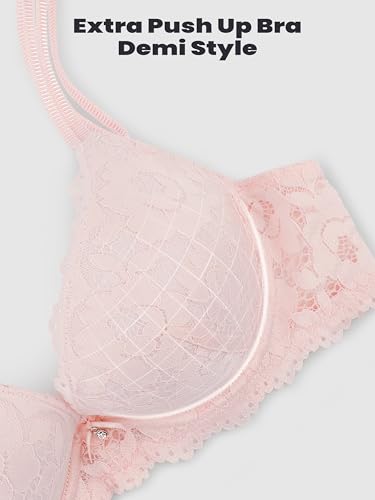 Image of Push Up Bras for Women Add 2 Cups Sexy Lace Cleavage Extra Padded Plunge Bra Underwire