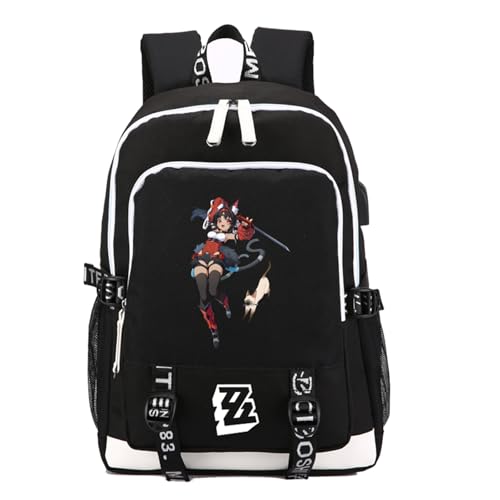ISaikoy Zenless Zone Zero �o�b�N�p�b�N �f�C�p�b�N �u�b�N�o�b�O �m�[�g�p�\�R���o�b�O �X�N�[���o�b�O USB�|�[�g�t��, �u���b�N2, Medium, �f�C�p�b�N�o�b�N�p�b�N�B