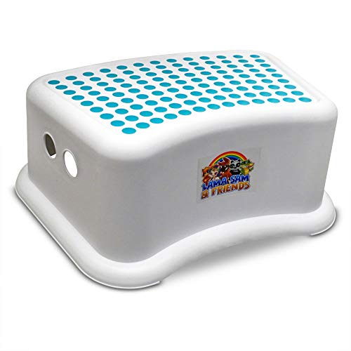 Lama Sam & Friends - Sgabello step step per bambini da circa 18 mesi con funzione antiscivolo (Acqua)