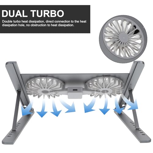 Base para portátil Holibanna con ventilador LED y aluminio miniatura 2