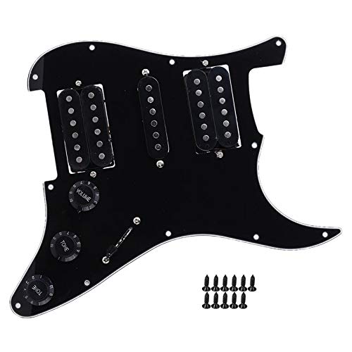 Battipenna per chitarra elettrica Humbucker con pickup HSH precablato per parti di ricambio per chitarra elettrica(Nero)