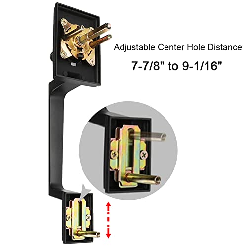 Allywasai Front Door Handle And Deadbolt Set, Entry Door Handle And Lock Set With Reversible Handle Lever (L/R), Adjustable Hole Spacing, Black #TOP3