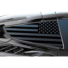Window Graphics Kit Vinyl Decal Wrap Compatible with Chevrolet Corvette C7 Stringray 2014-2019 - USA American Flag