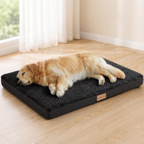 Patas Lague Orthopedic Large Dog Bed Washable Pet Sofa Mat 42''X28'' Black