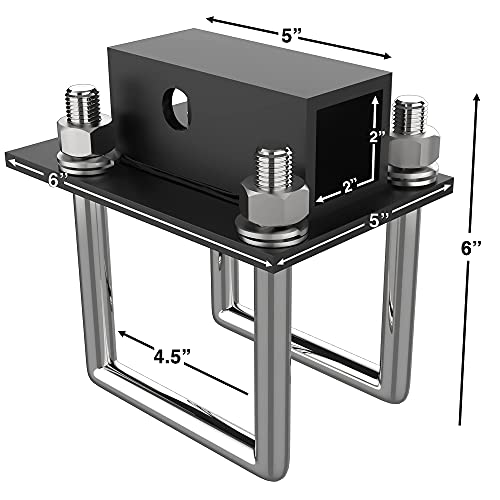 Oxgord Rv Hitch - 2" Receiver Adapter Fits 4-4.5" Bumper Beam - Trailer Accessories Best For Mounting Bike Racks & Cargo Carriers #TOP4