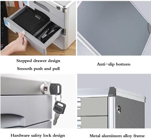 Lockable Metal File Cabinet - Secure Document Storage for Office & Home, Modern Design, Anti-Theft Solution, Space-Saving Organizer for Workspaces.