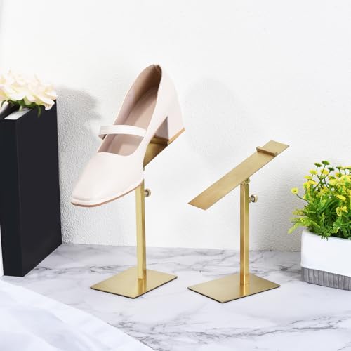 Présentoir à chaussures réglable métal doré support vitrine x2 - 7