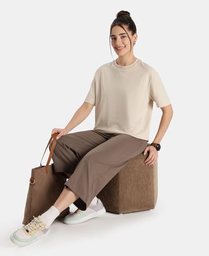 Image of Jockey A159 Women Super Combed Cotton Rich Oversized T-Shirt with Side Slits