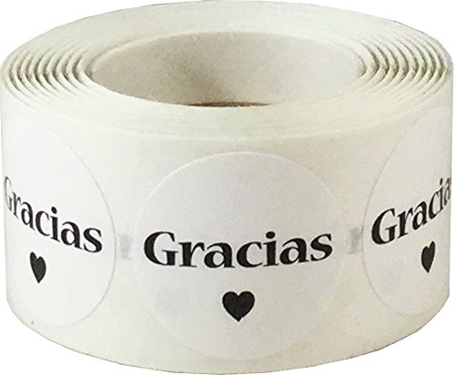 Blancas Gracias Pegatinas, 25 mm 1 Pulgadas Etiquetas Circulares 500 Paquete Cover