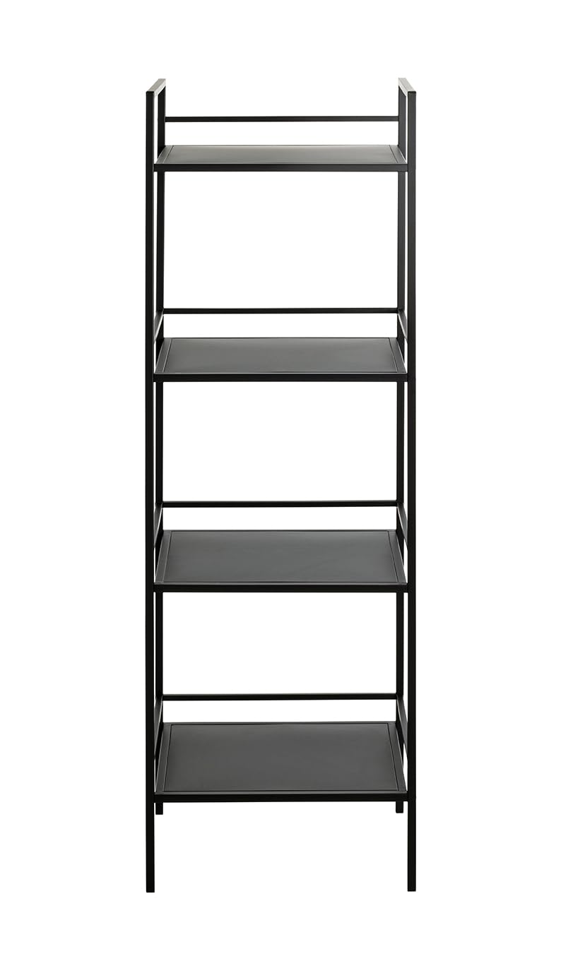 HAKU Estante Negro, Metal, Metal - Dim.: AN 40 cm x AL 128 cm x P 30 cm, Estilo: Moderno