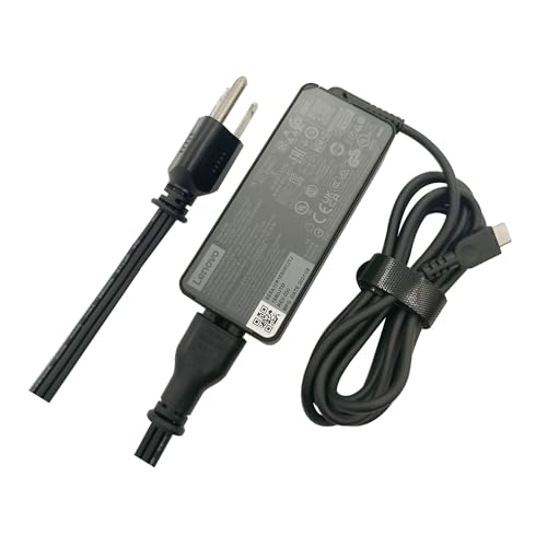 Lenovo Laptop Charger 45W Watt USB Type C(USB-C) AC Power Adapter - Chromebook Duet 3 (11)Yoga 6 (13 AMD) 2 in 1100e (2nd Gen) (11.6) Laptop black ADLX45YCC3G