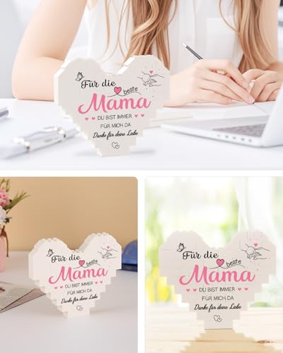 TheGiffter Muttertagsgeschenk, Würfelherz-Deko Geschenke für Mama, Geburtstagsgeschenk für Mama von Kindern Muttertag, Beste Mutter Geschenke von Tochter Sohn zum Geburtstag Thanksgiving Weihnachten