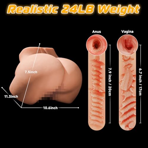 Image of 25LB Milf Full Size Sex Doll, Powerful 12 Multi-Level Vibrating Butt Toys Realistic Skin Texture Soft Big Ass & Pussy Female Sex Toys 2 Extended Channel Tight Vagina & Anal Sexual Pleasure Tools