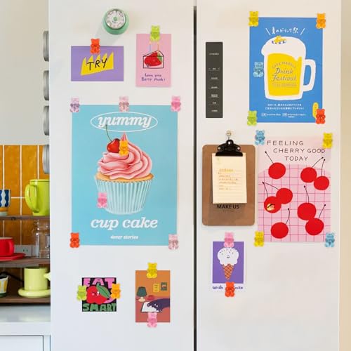 40 imanes de oso decorativos para refrigerador miniatura 5
