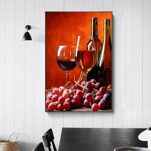 Toile vin rouge grand format pour habiller un grand mur vide KEBIA