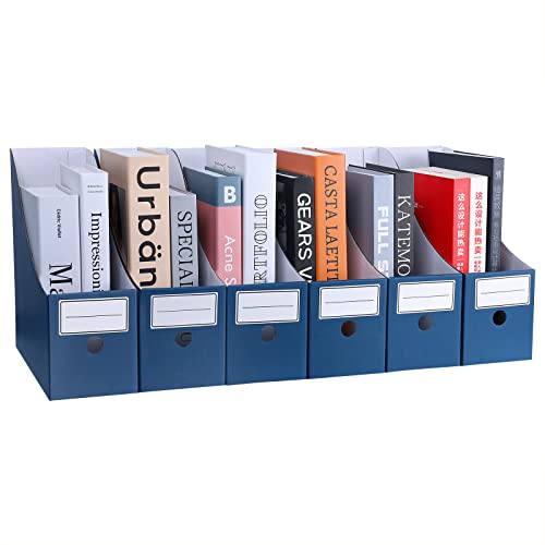 Srvnpioy Stehsammler A4, 6 Stück, aus stabilem Karton, 10cm breit, Farbe Blau, für Büro, Schule, Zuhause,10,2 x 26 x 26,7 cm