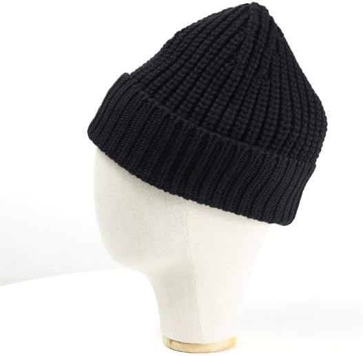MONCLER ブラックニット帽 ビーニー モンクレール] HAT ニット帽 ビーニー ニットキャップ 帽子 リブ ロゴ