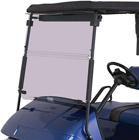 ECOTRIC Fold Down Tinted Windshield Compatible with 1994-2014 EZGO TXT & Medalist Models Gas or Electric Golf Cart – Fold Down for Convenience