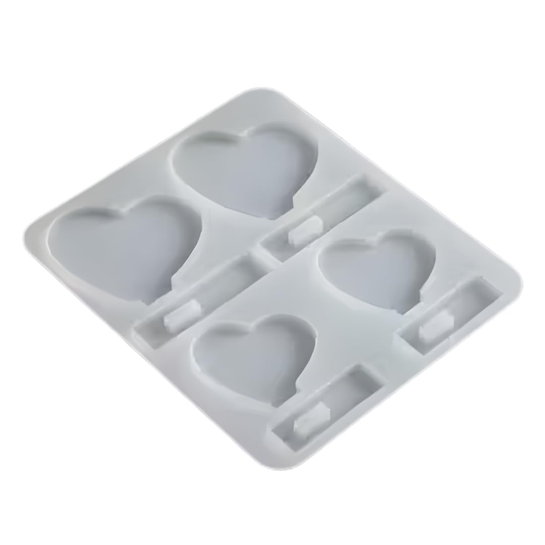 4 Cavity Heart Photo Frame with Stand Resin Mold Silicone Heart Standy Display Frame Mould for Car Dashboard Decoration Table Decor Craft-image-34
