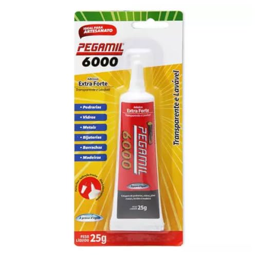 Cola para Artesanato, Adesivo Extra Forte, Pegamil 6000, 25 gramas, Blister