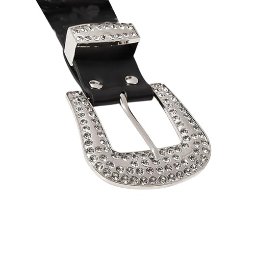Rhinestone Leather Belt,Western Cowboy Cowgirl Studded Leather Belt,Vintage Cowboy Waist Belt, Western Studded Belt for Jeans Pants2