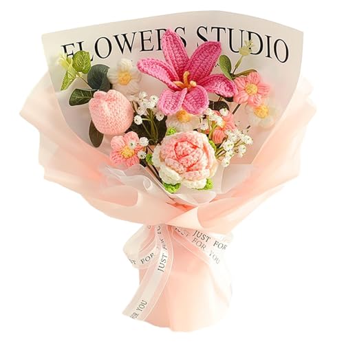 Ramo de flores de crochet para San Valentin y aniversarios 3