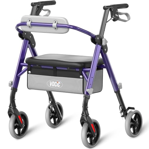 Image of VOCIC Z11 Rollator Walkers for Seniors with Seat, 500 LBS Load, Ultra Wide