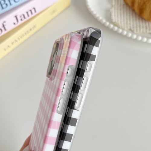 Coque iPhone 13 Pro Max vichy noir idée cadeau fille
