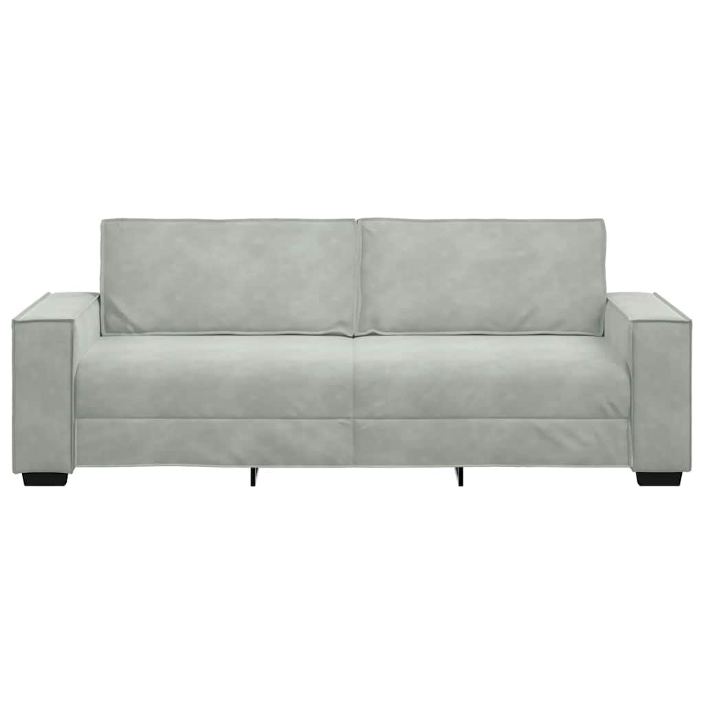 Sofá de 3 plazas Terciopelo Gris Claro 220x78x84 cm
