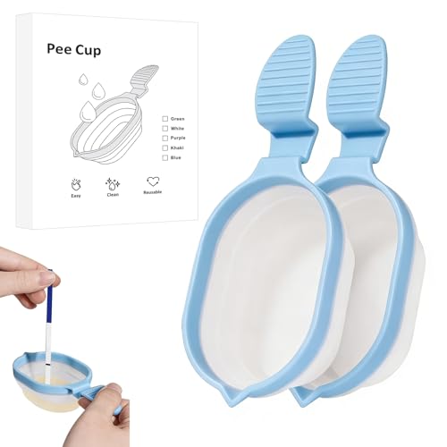 2 Urine Cups for Pregnancy Tests Collapsible Pee Cup Leak-Proof Urine Sample Cups for Home Fertility Testing