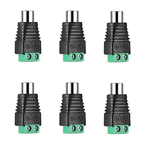 Iskueal RCA Screw Terminal Connector, Audio/Video Connector Adapter, Female Jack Solderless Converter for Speaker Wire to RCA