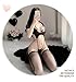 Ladies Sexy V Neck Fun Nightdress Underwear Anime Lingerie Cosplay Bodysuit Tie Top Set Black