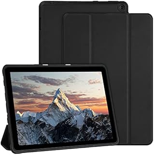AMZCASE Case for All New Amazon Fire HD 10 and Fire HD 10 Plus Tablet (Only Compatible with 11th Generation 2021 Release) - Ultra Lightweight Slim Shell Stand Cover Auto Wake/Sleep(Black)