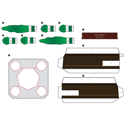 Monumento Templo Taj Mahal India Quebra Cabeça 3D Colagem Miniatura Papercraft HAS BRASIL