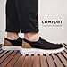 Mens Casual Slip in Shoes Boat Slip On Loafers Fashion Walking Dress Sneakers Work Lightweight Mesh Oxfords Soft Sole Black