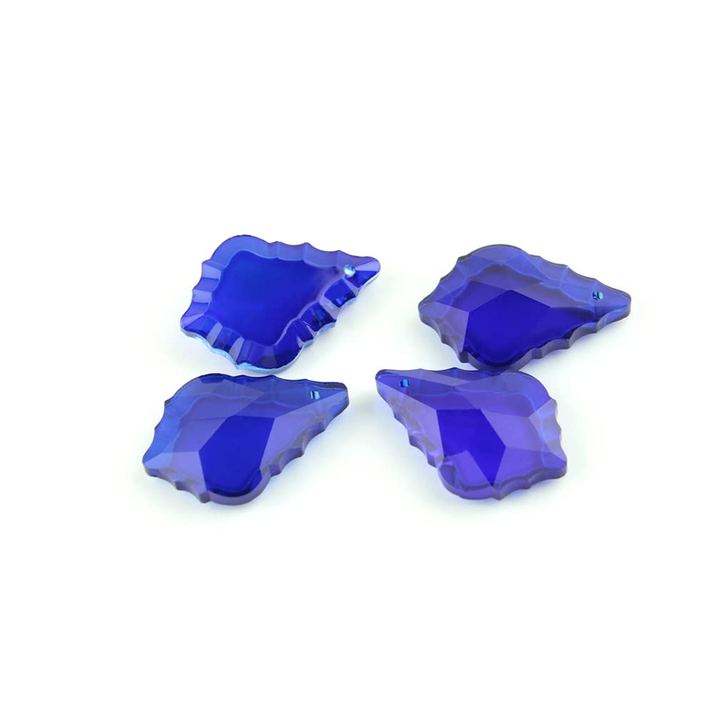 XIANGGUA 38/50mm 10~100pcs Colorful Crystal Maple Leaf Glass Lighitng Chandelier Prism Parts Crystal Chandelier Pendants For Home Decor(Dark Blue,50mm 60pcs)