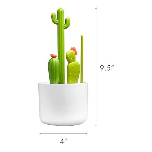 Miniatura 4 de Boon - Juego de 4 cepillos en forma de cactus para limpiar biberones color verde