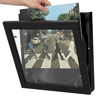 BABUFINE Vinyl Record Frame,Vinyl Magnetic Record Display Frame for The Wall, Album Frames Storage for 12×12 Inch LP Cover Display - Les Beatles, Paul McCartney, John Lennon, RIngo Starr, George Harrison