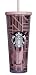 Starbucks 2017 Holiday Rose Gold Lines 24 oz Venti Cup Tumbler Lid Straw