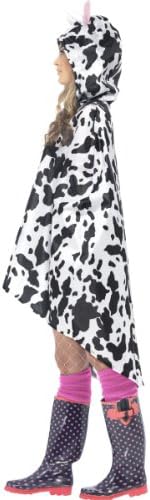 Smiffys Adult Unisex Cow Party Poncho, Drawstring Bag, Party Ponchos, Serious Fun, One Size, 27606