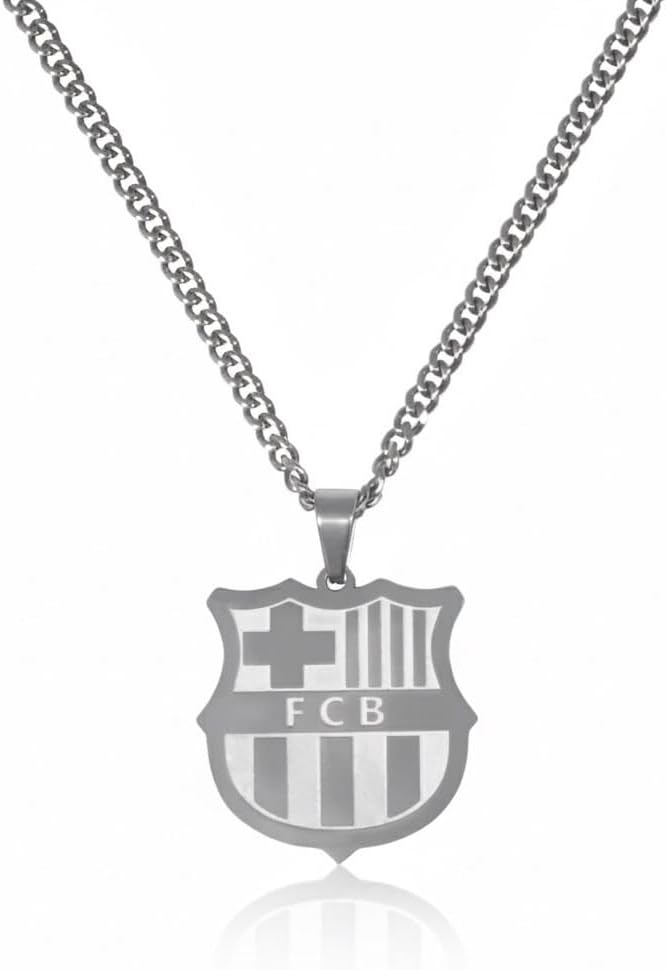 Stainless Steel Necklace | Soccer Pendant with 20" Chain | Silver & 18K Gold Electroplated Stainless Steel Pendant | Football Necklace for Men & Women | Soccer Necklace | Water, Heat, Sweat Resistant | Hypoallergenic